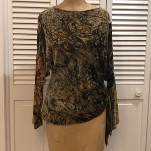 Kevan Hall burned velvet beaded top